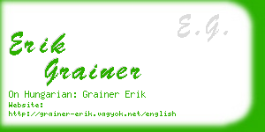erik grainer business card
